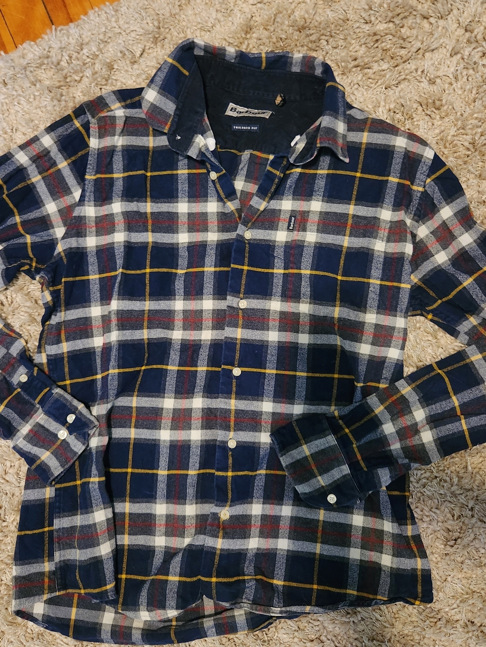 Barbour Men's Navy Plaid Flannel